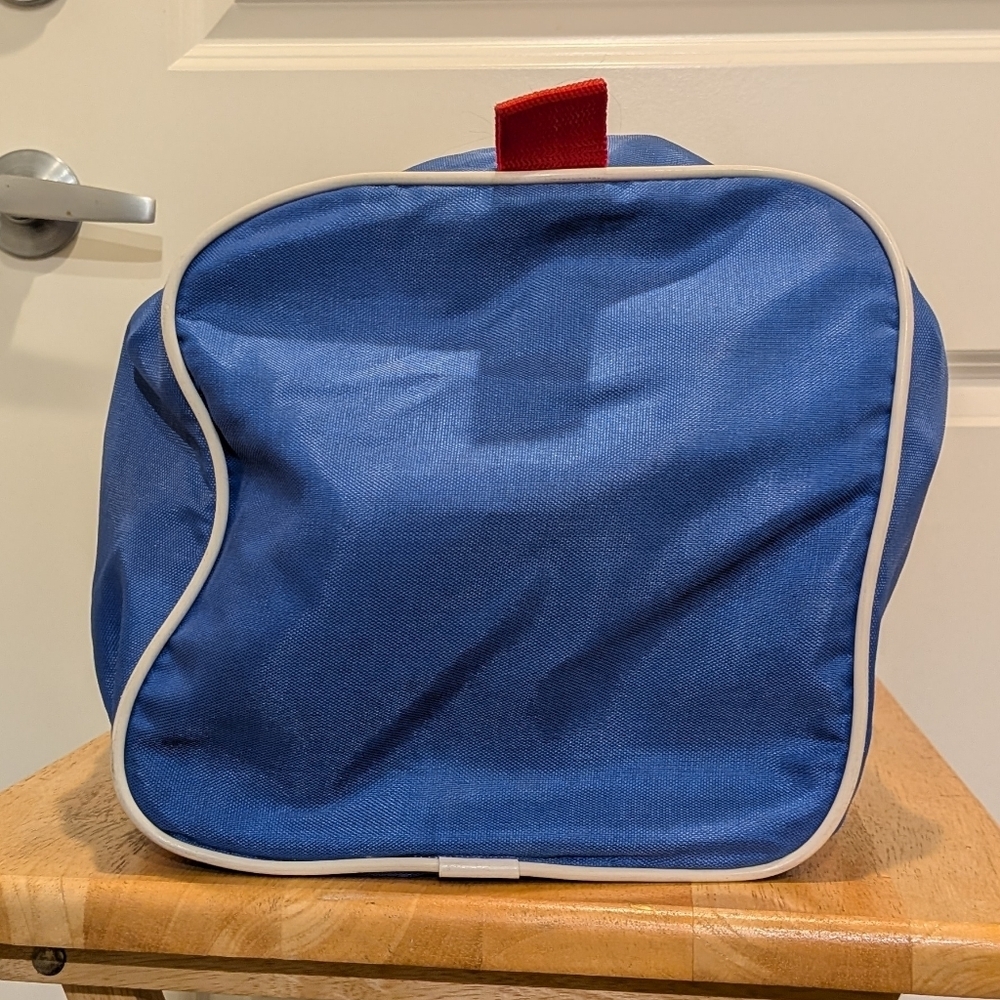 Rad 90s Flomo Cartoon Dog Red and Blue Duffel Bag - Picture 6 of 9